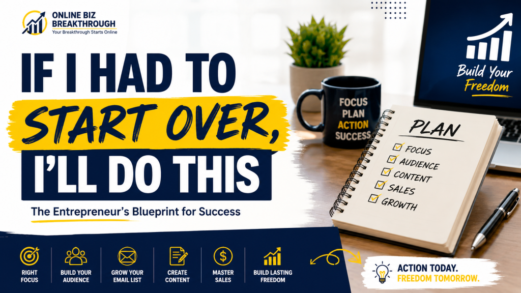 "Entrepreneur starting an online business with a simple blueprint for success.